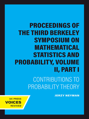 cover image of Proceedings of the Third Berkeley Symposium on Mathematical Statistics and Probability, Volume II, Part I